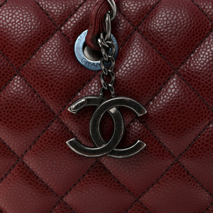 Chanel Caviar Quilted City Shopping Tote Dark Red 11 of 14