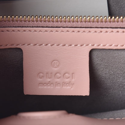 Gucci Nappa Bamboo Web Small Nymphaea Top Handle Bag Perfect Pink Mystic White 7 of 10