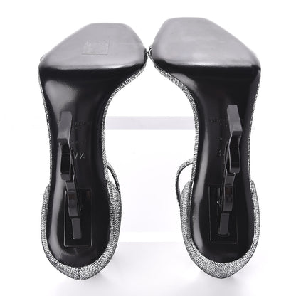 Saint Laurent Metallic Calfskin Opyum 110 Sandals 37.5 Argento 5 of 9
