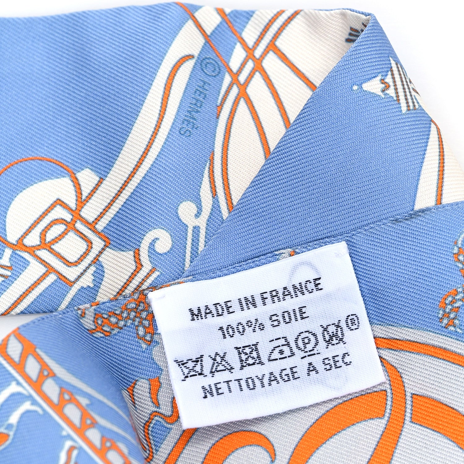 Hermes Silk Ex-Libris Sticker Twilly Bleu Moyen Jaune Vif 3 of 4