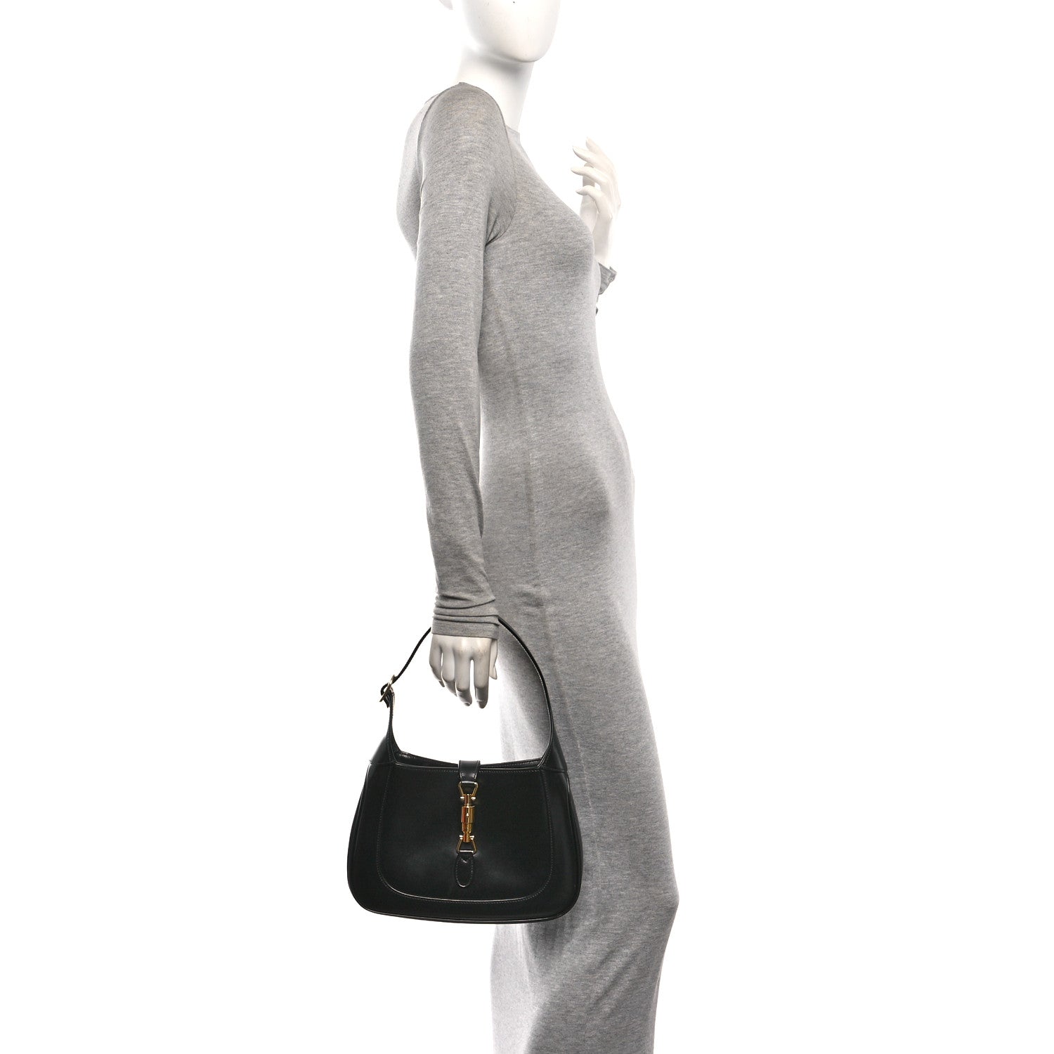 Gucci Boarded Dyana Lux Calfskin Small Jackie 1961 Hobo Black 2 of 10