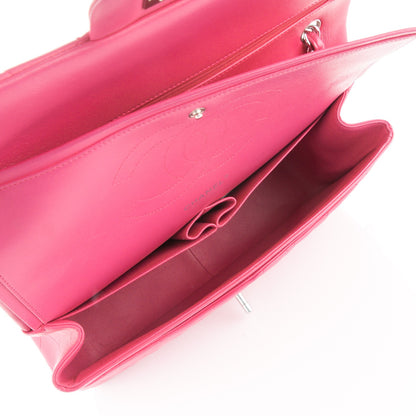 Chanel Lambskin Quilted Jumbo Double Flap Dark Pink 7 of 9