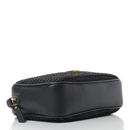 Saint Laurent Raffia Canvas Monogram Lou Camera Bag Black 4 of 11