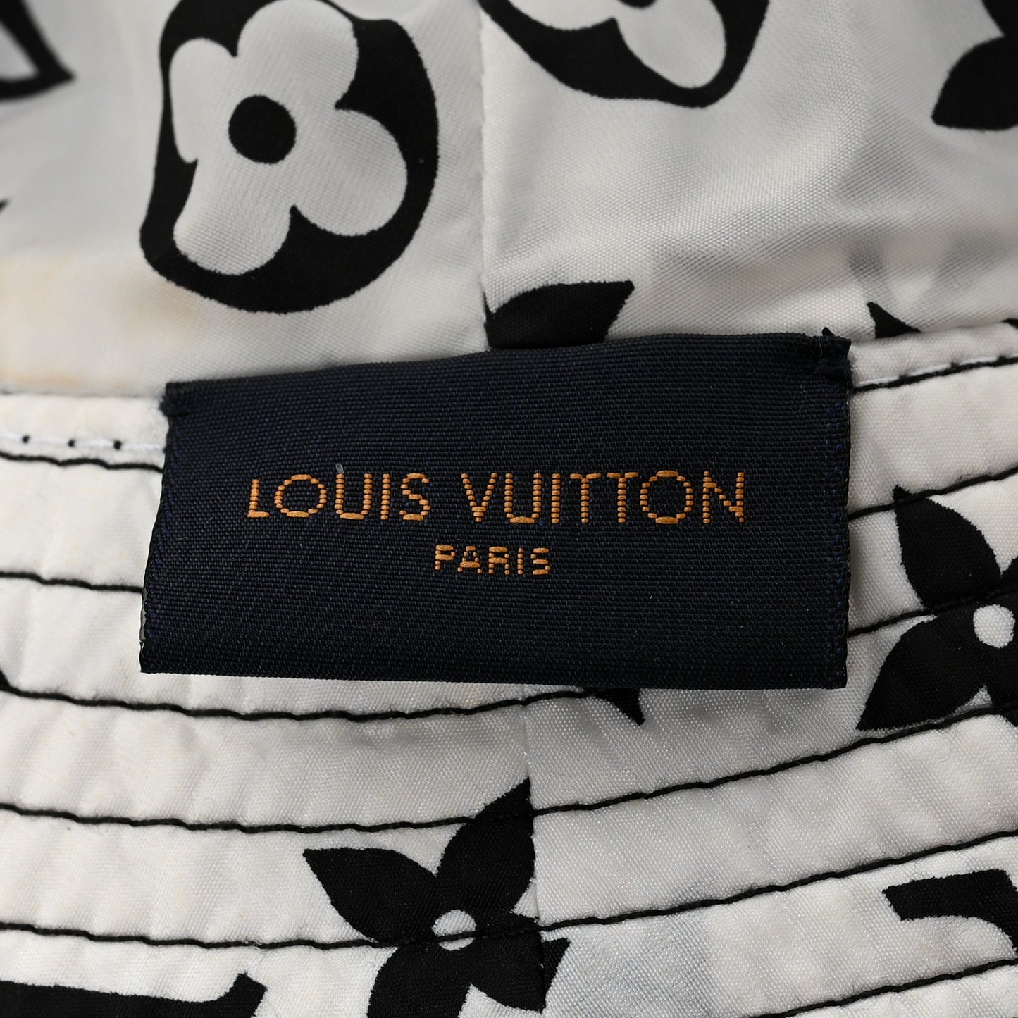 Nylon Monogram Reversible Bob Bucket Hat S Black White