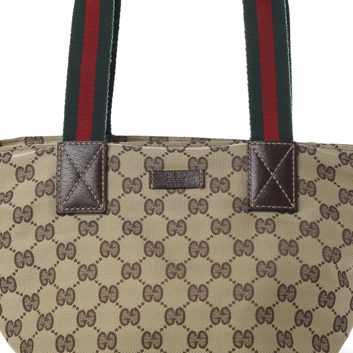 Gucci GG Monogram Small Web Handle Bucket Tote Dark Brown 9 of 9