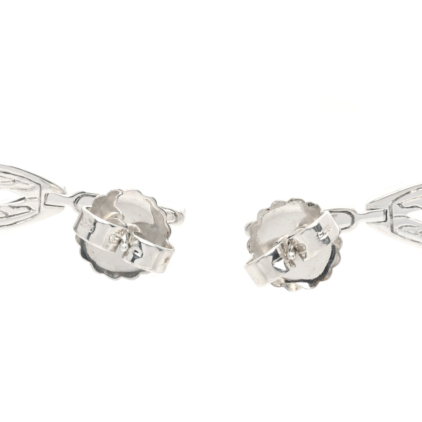 Sterling Silver Diamond Blue Topaz Modern Chain Drop Earrings