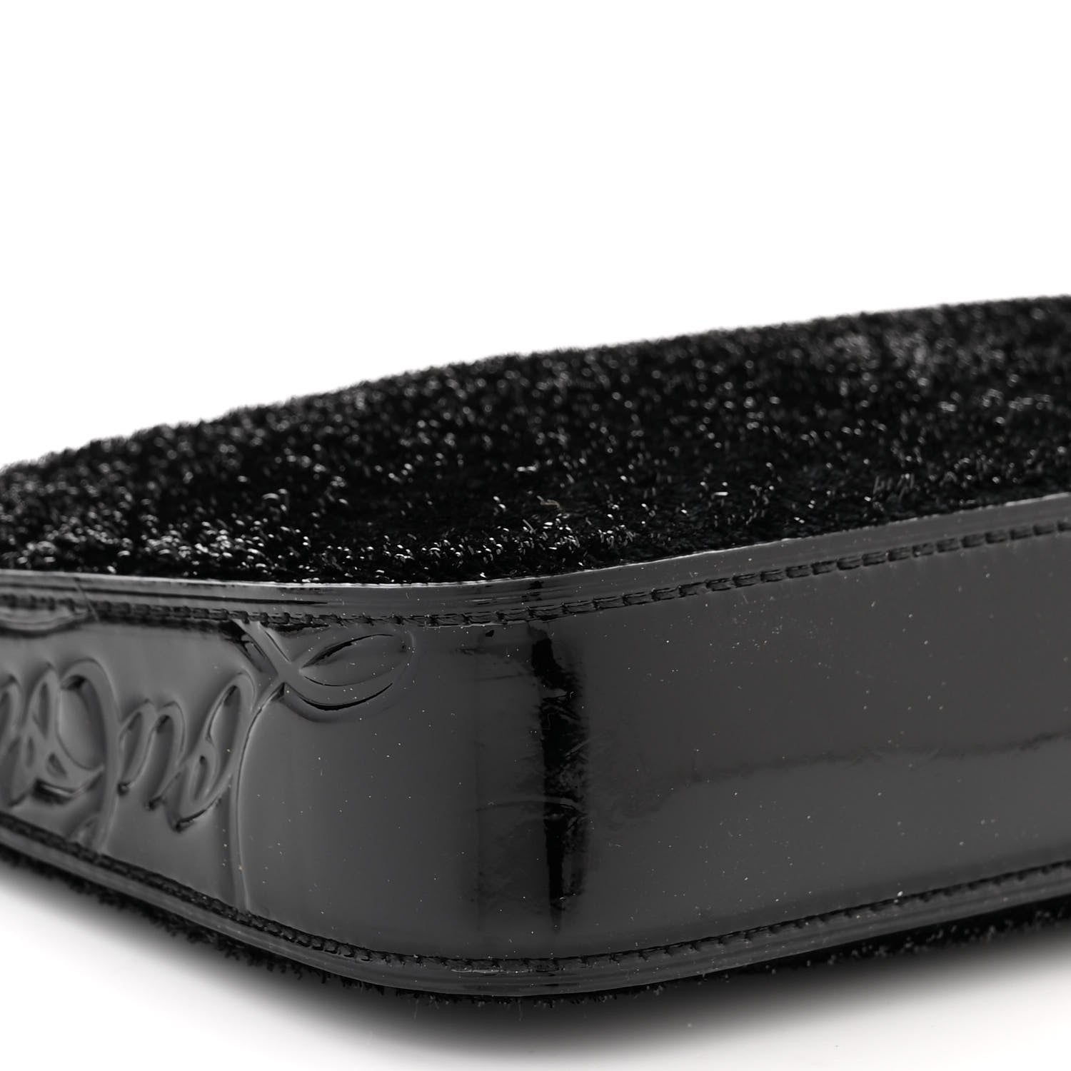 Christian Louboutin Patent Velour Loubila Chain Clutch Black 8 of 9