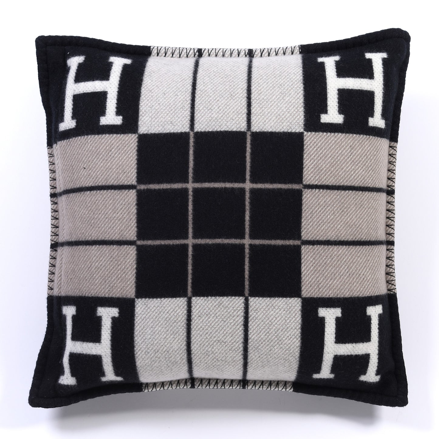 Wool Cashmere Avalon III Pillow PM Ecru Black
