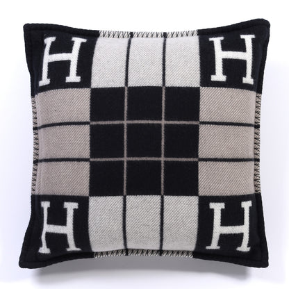 Hermes Wool Cashmere Avalon III Pillow PM Ecru Black 2 of 3