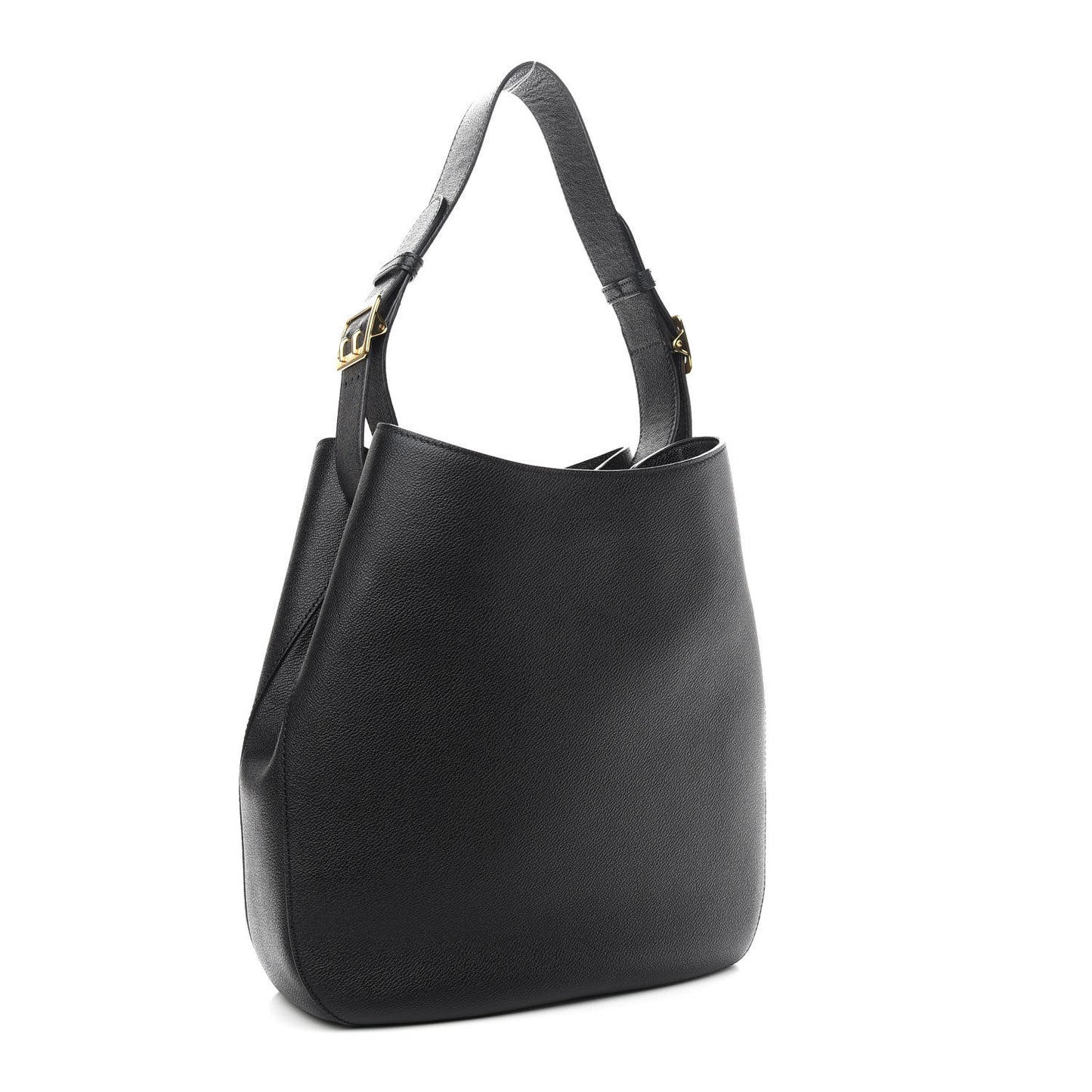 Grainy Calfskin Small Elmstone Hobo Black