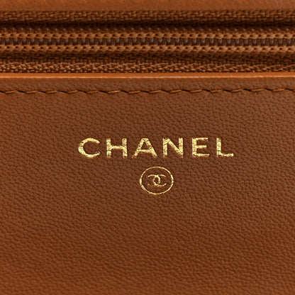 Chanel Lambskin Quilted Chanel 19 Wallet On Chain WOC Brown 6 of 10