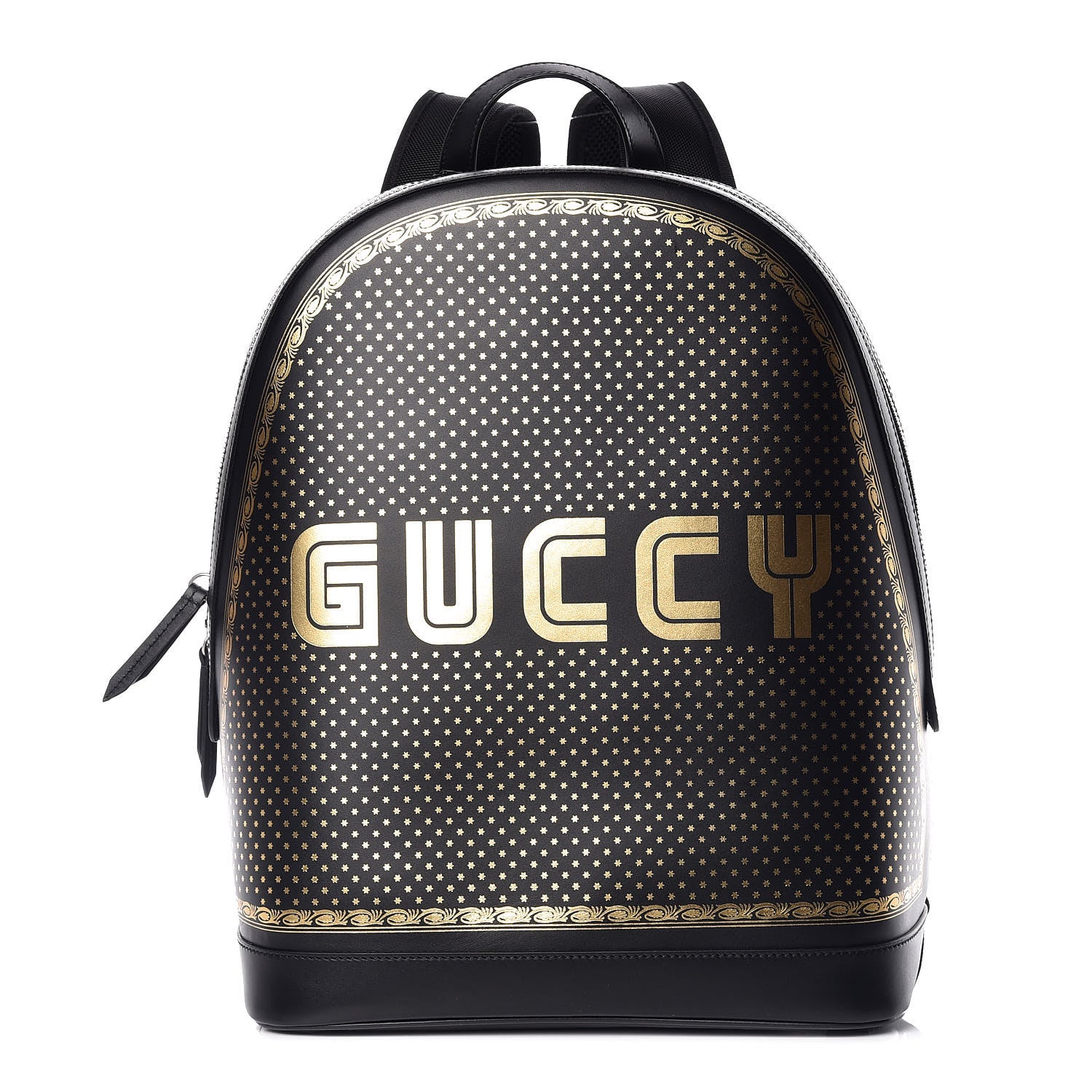 Gucci X SEGA Calfskin GUCCY Stars Dome Backpack Black Gold 1 of 12