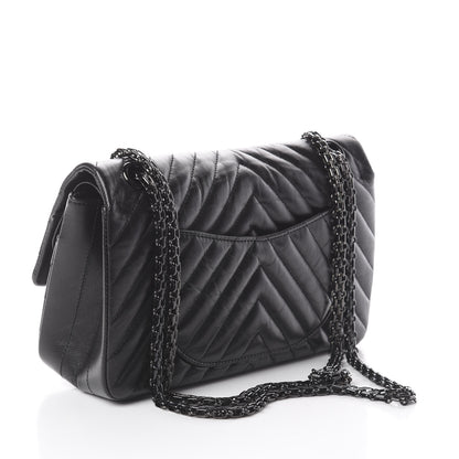 Chanel Aged Calfskin Chevron Quilted 2.55 Reissue 225 Flap So Black 2 of 8