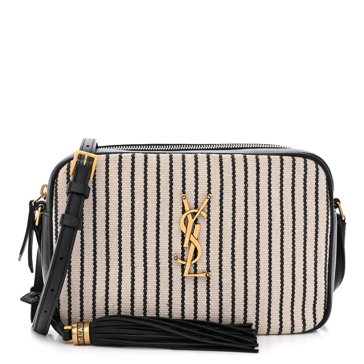 Canvas Calfskin Monogram Lou Camera Bag Black Grey Cream