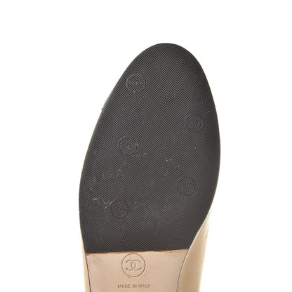 Chanel Lambskin Cap Toe CC Ballerina Flats 40 Beige Black 12 of 15