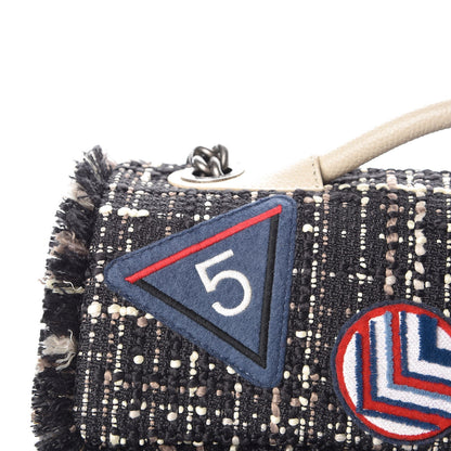Chanel Tweed Trip Top Handle Flap Black 8 of 10