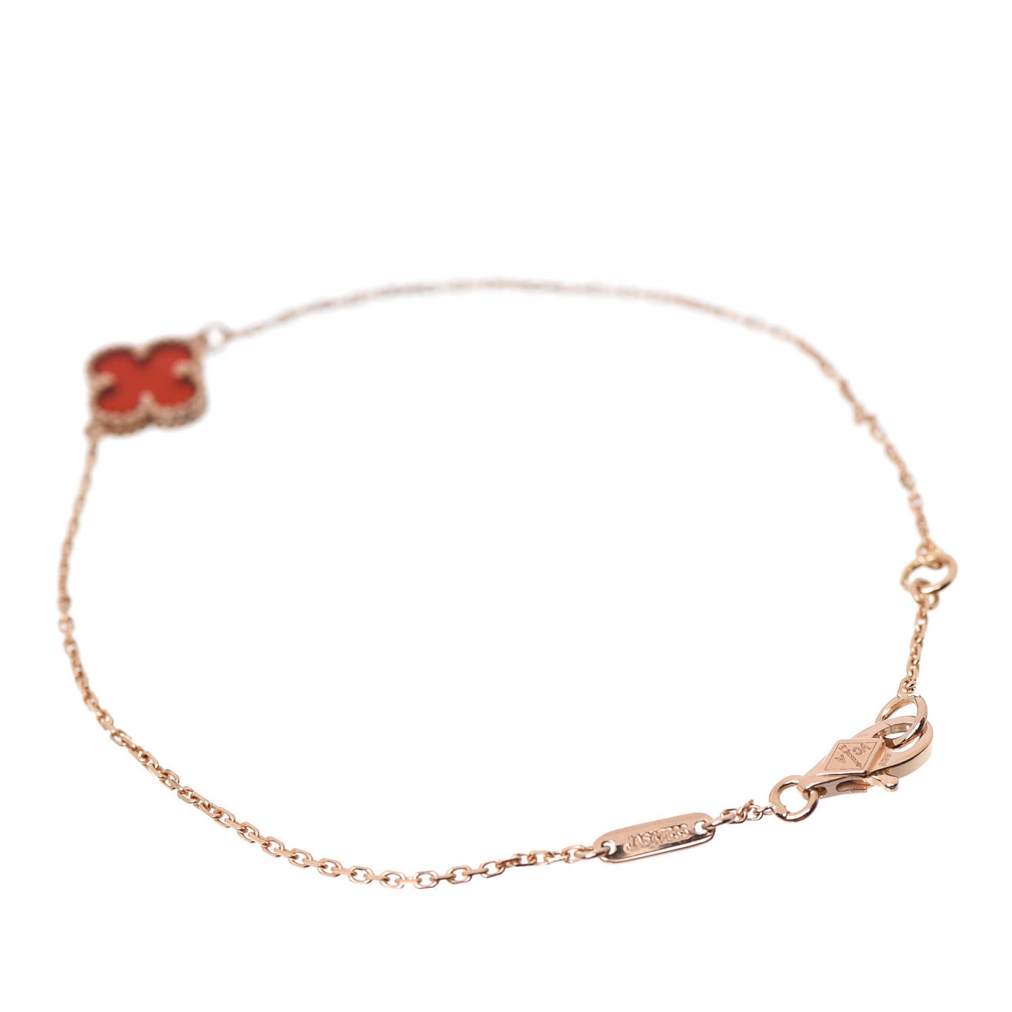 18K Rose Gold Carnelian Sweet Alhambra Bracelet