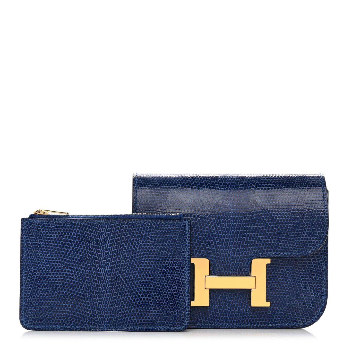 Lizard Constance Slim Wallet Bleu Saphir