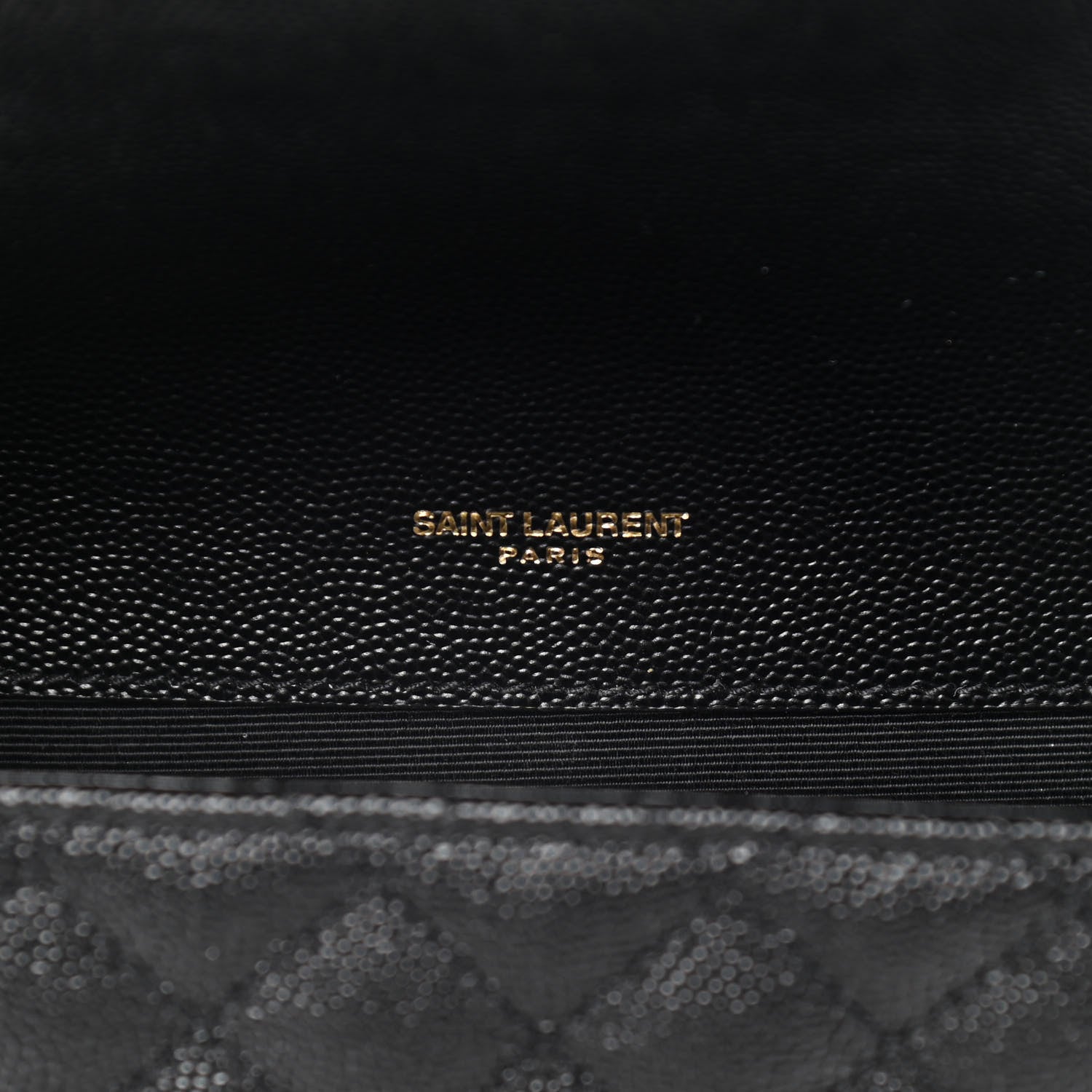 Saint Laurent Grain De Poudre Textured Mixed Matelasse Triquilt Medium Monogram Satchel Black 7 of 17