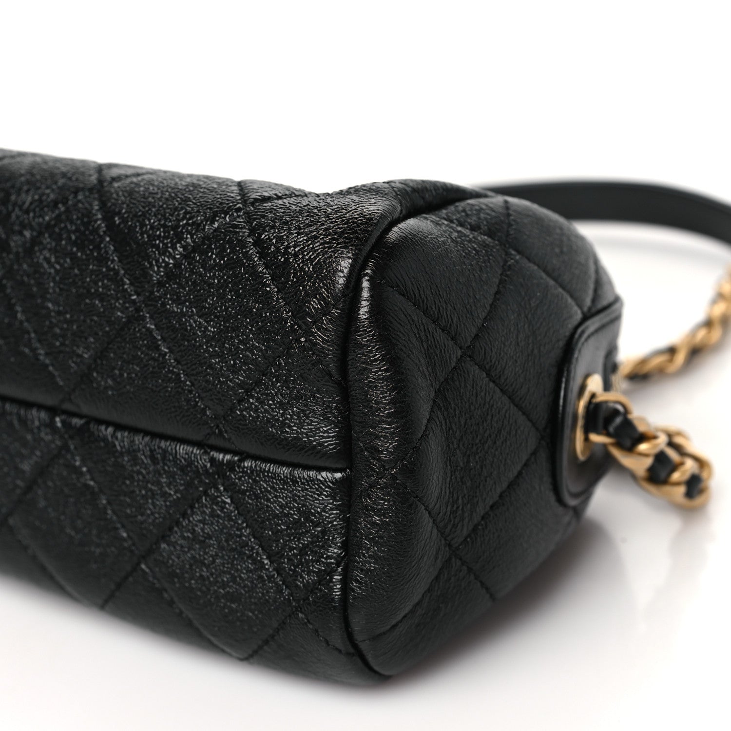 Chanel Shiny Lambskin Quilted Small Fashion Therapy Bowling Bag Black 10 of 10