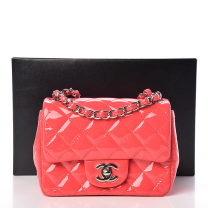 Chanel Patent Quilted Mini Square Flap Pink 12 of 12