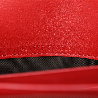 Gucci Calfskin Matelasse GG Marmont Chain Wallet Hibiscus Red 6 of 10