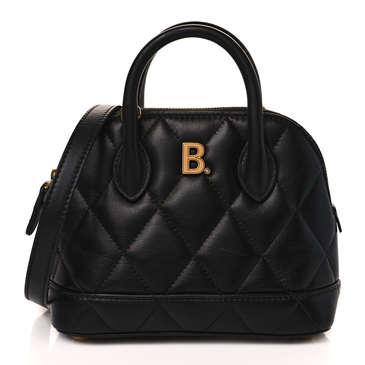 Balenciaga Nappa Calfskin Quilted XXS Ville Top Handle Bag Black 1 of 10