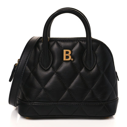 Balenciaga Nappa Calfskin Quilted XXS Ville Top Handle Bag Black 1 of 10