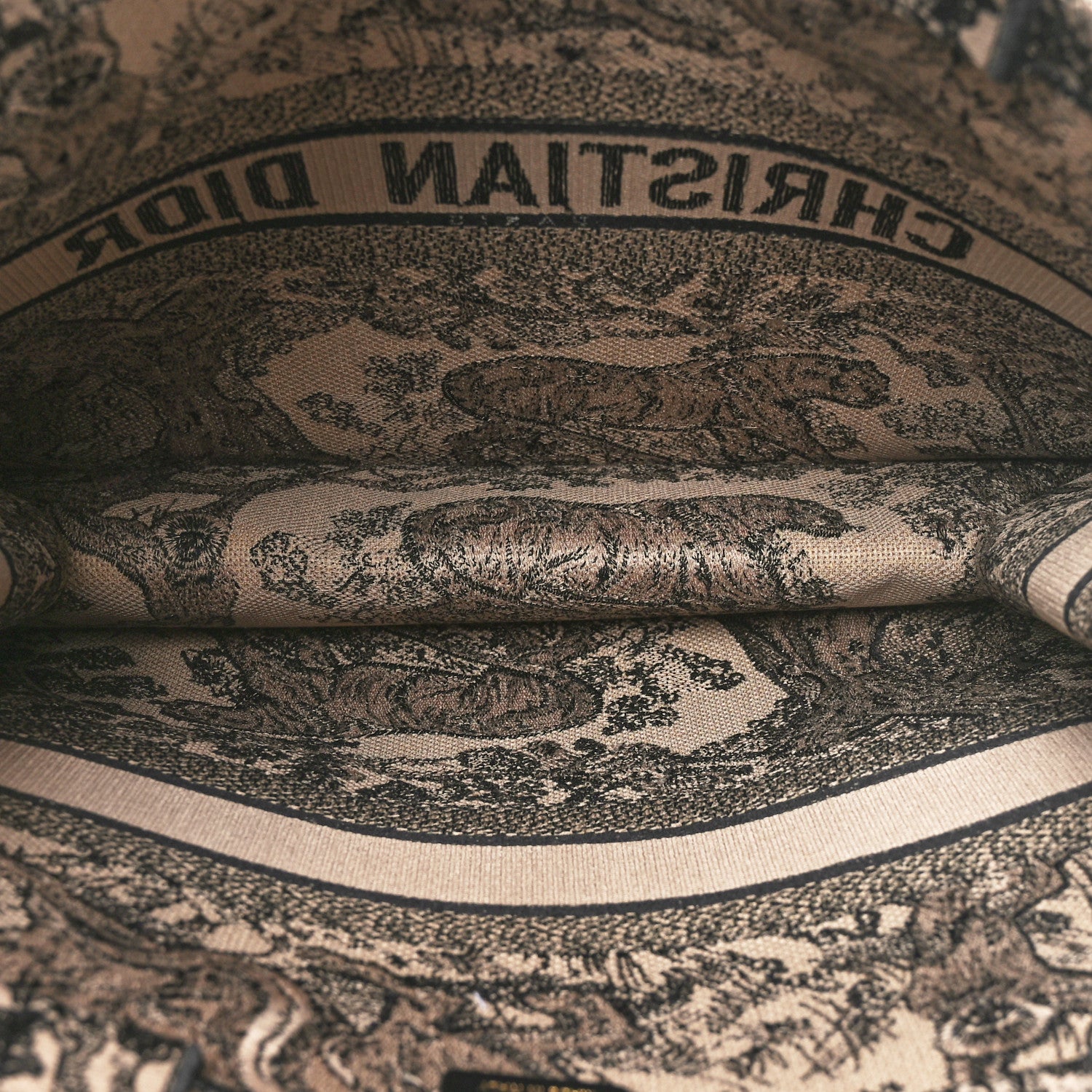 Christian Dior Canvas Embroidered Large Dioriviera Toile De Jouy Book Tote Brown 5 of 11