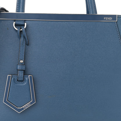 Fendi Vitello Elite Petite 2Jours Tote Blue 8 of 10