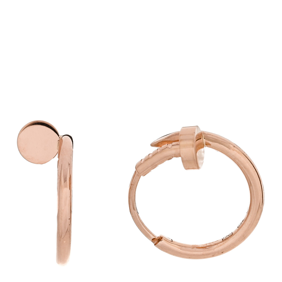 Cartier 18K Pink Gold Mini Juste Un Clou Hoop Earrings 1 of 6