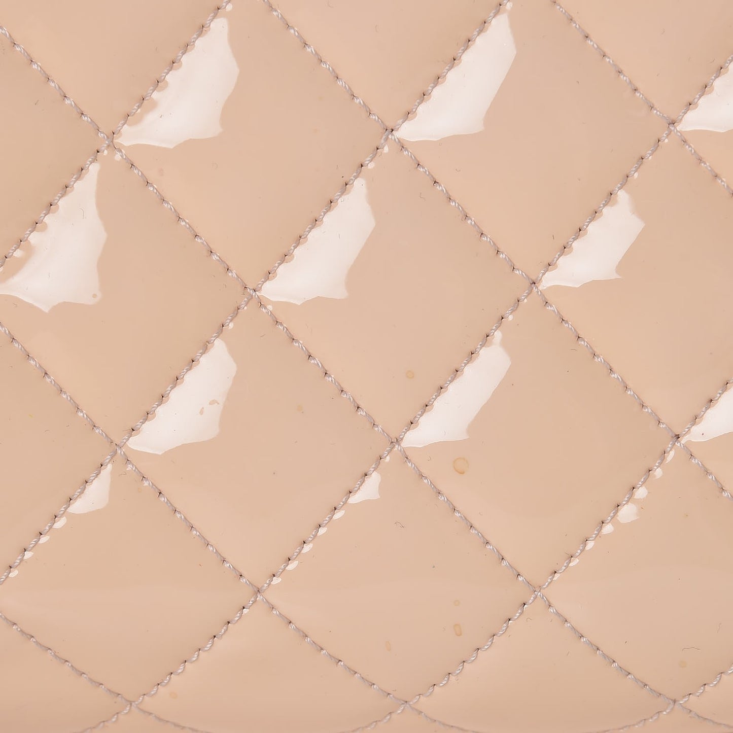 Patent Quilted Large Just Mademoiselle Bowling Bag Beige