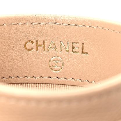 Chanel Caviar Quilted Crystal Card Holder Beige 5 of 8