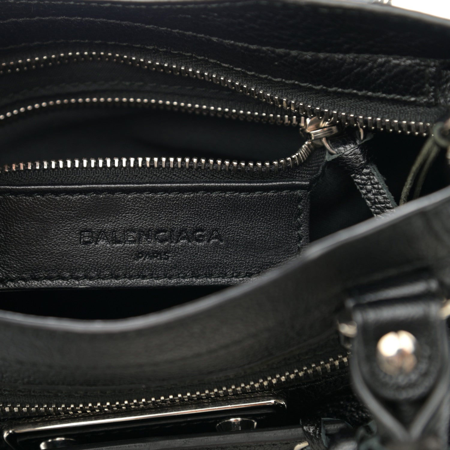 Balenciaga Chevre Silver Metallic Edge Hardware Mini City Black 6 of 10