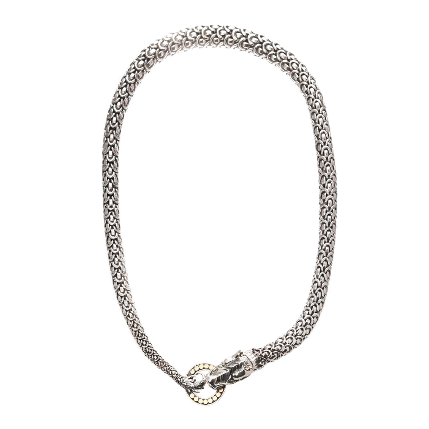 Sterling Silver 18K Yellow Gold Naga Dragon Collar Necklace