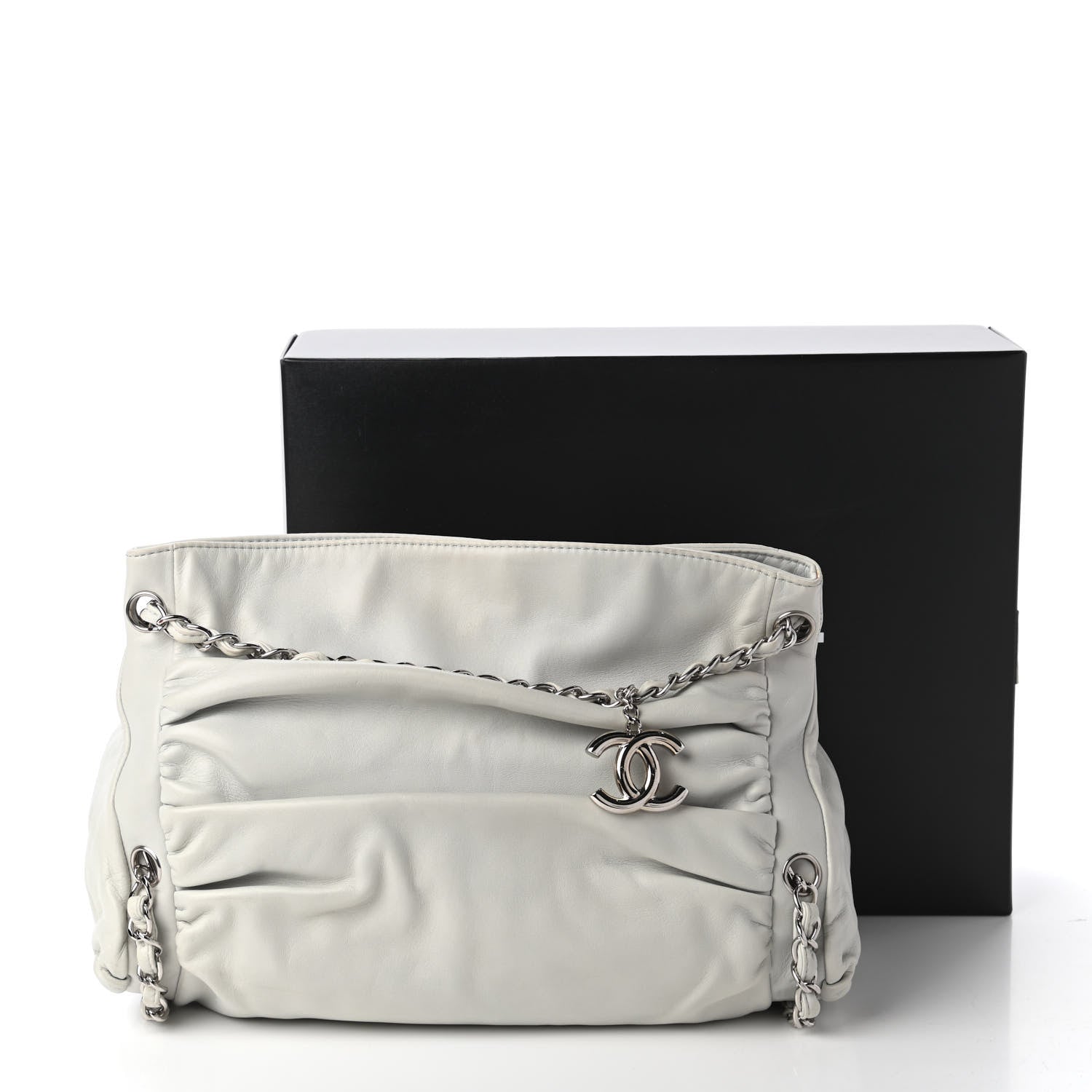 Chanel Lambskin Large Sharpei Shoulder Bag Grey 11 of 11