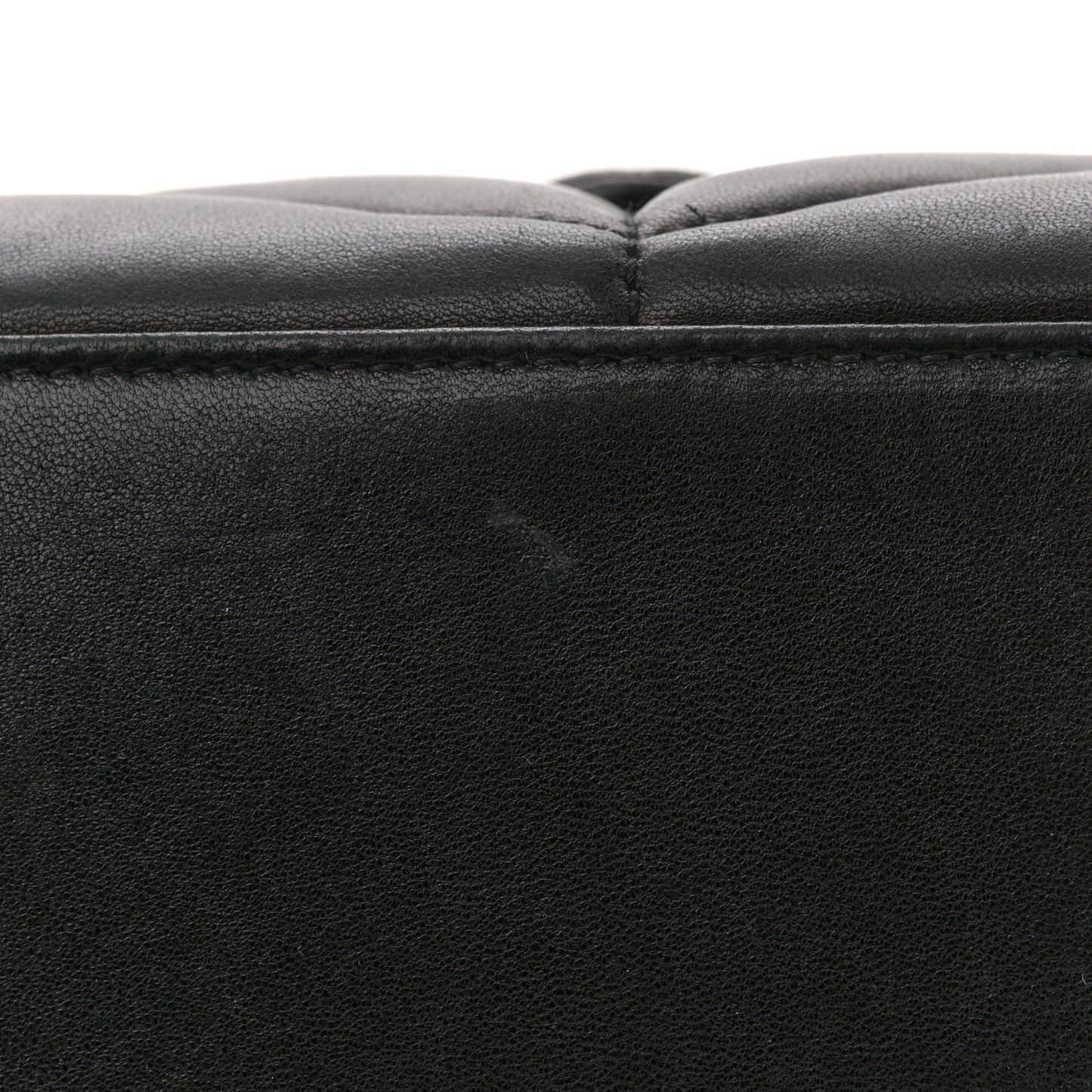 Lambskin Quilted Small Loulou Puffer Monogram Chain Satchel Black