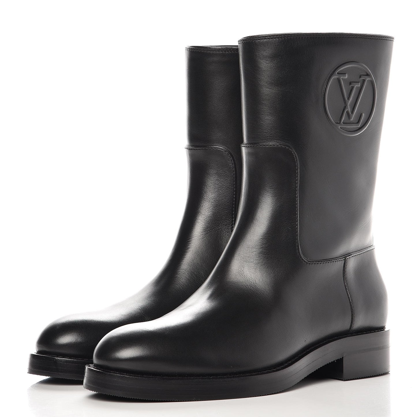 Calfskin Overdrive Flat Calf High Boots 37.5 Black