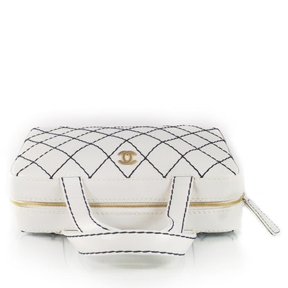 Chanel Leather Diamond Stitch Surpique Bowler 4 of 10
