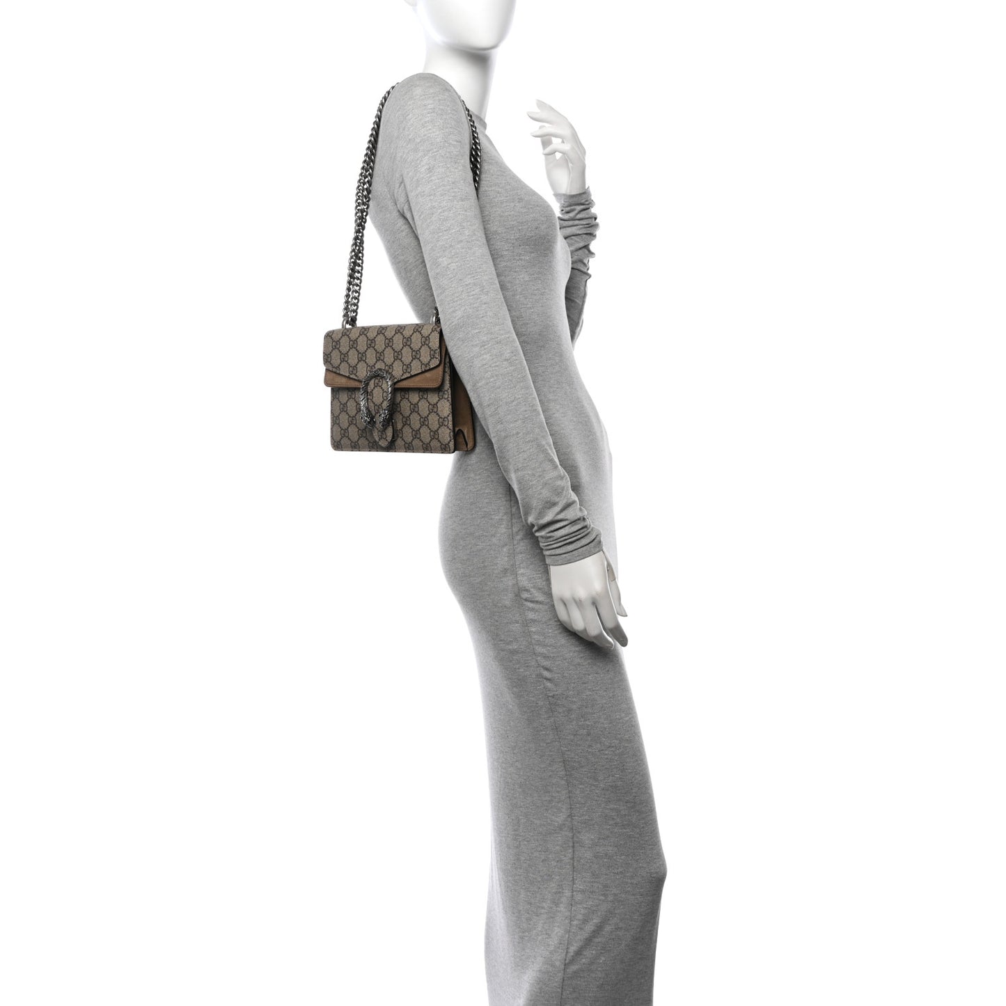 GG Supreme Monogram Mini Dionysus Shoulder Bag Taupe