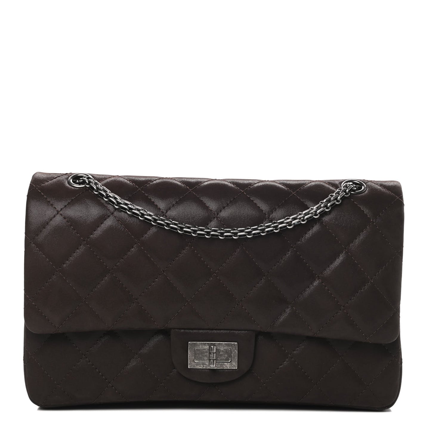 Iridescent Calfskin Quilted 2.55 Reissue 227 Flap Brown