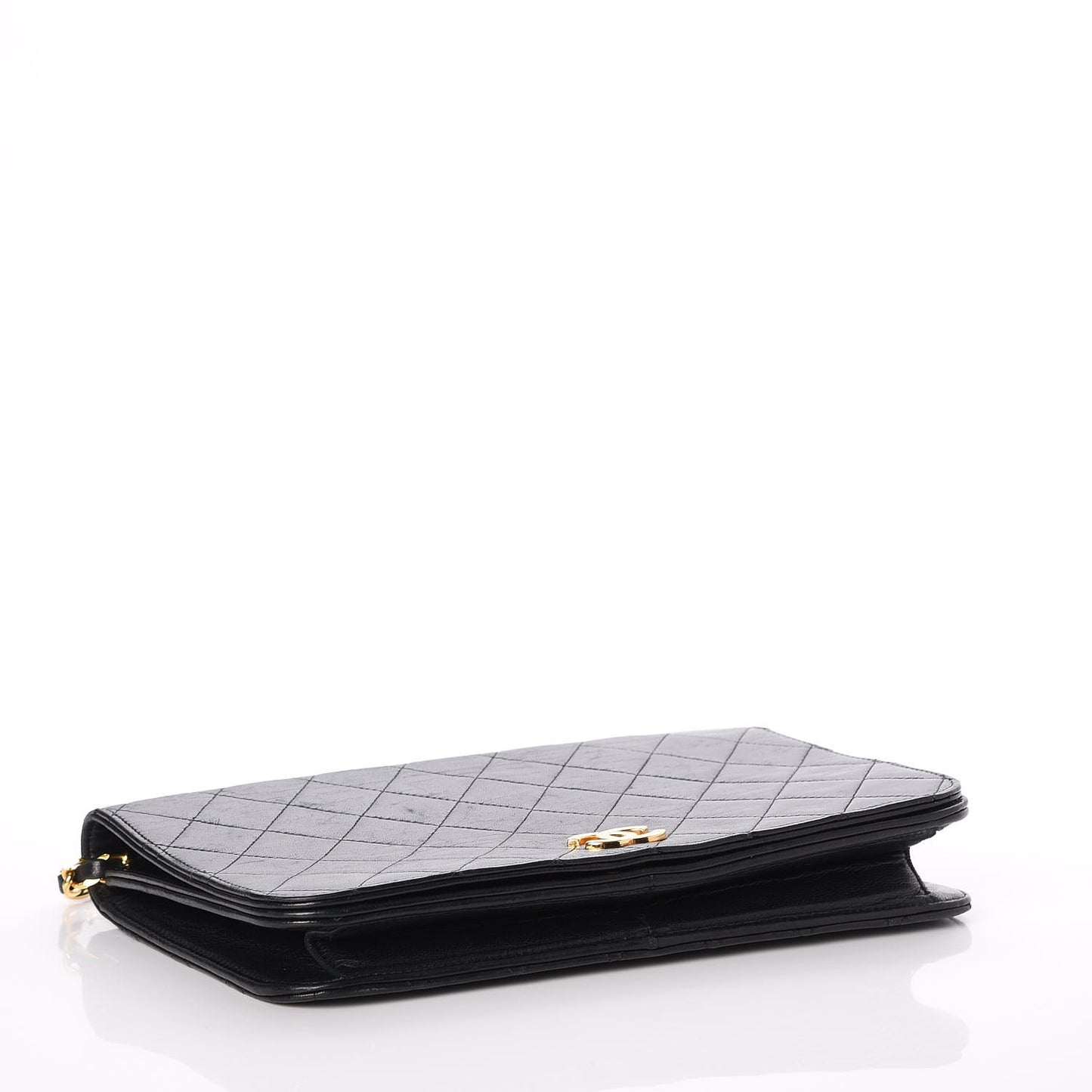 Lambskin Quilted Wallet On Chain WOC Black