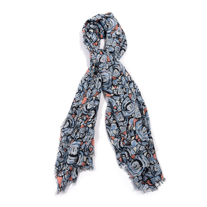 Louis Vuitton Modal Silk Rock'n'Roses Stole Bleu Ciel 1 of 4