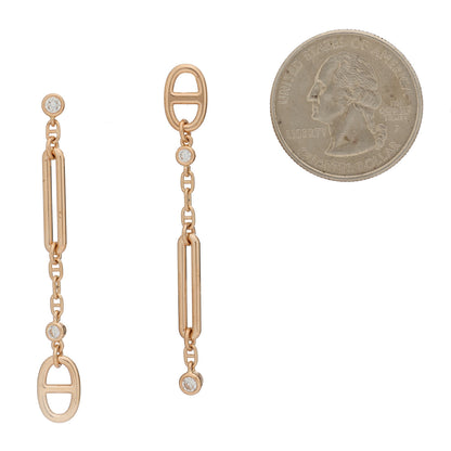Hermes 18K Rose Gold Diamond Chaos Earrings 2 of 4