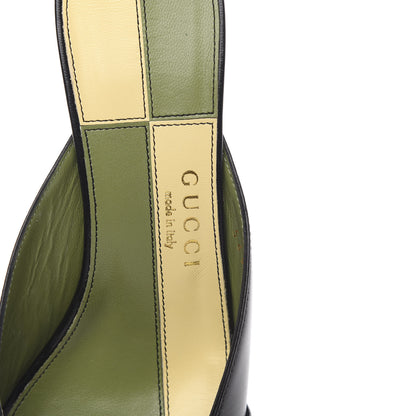 Gucci Malaga Kid Half Moon GG Square Toe Slide Sandals 35.5 Black 6 of 9
