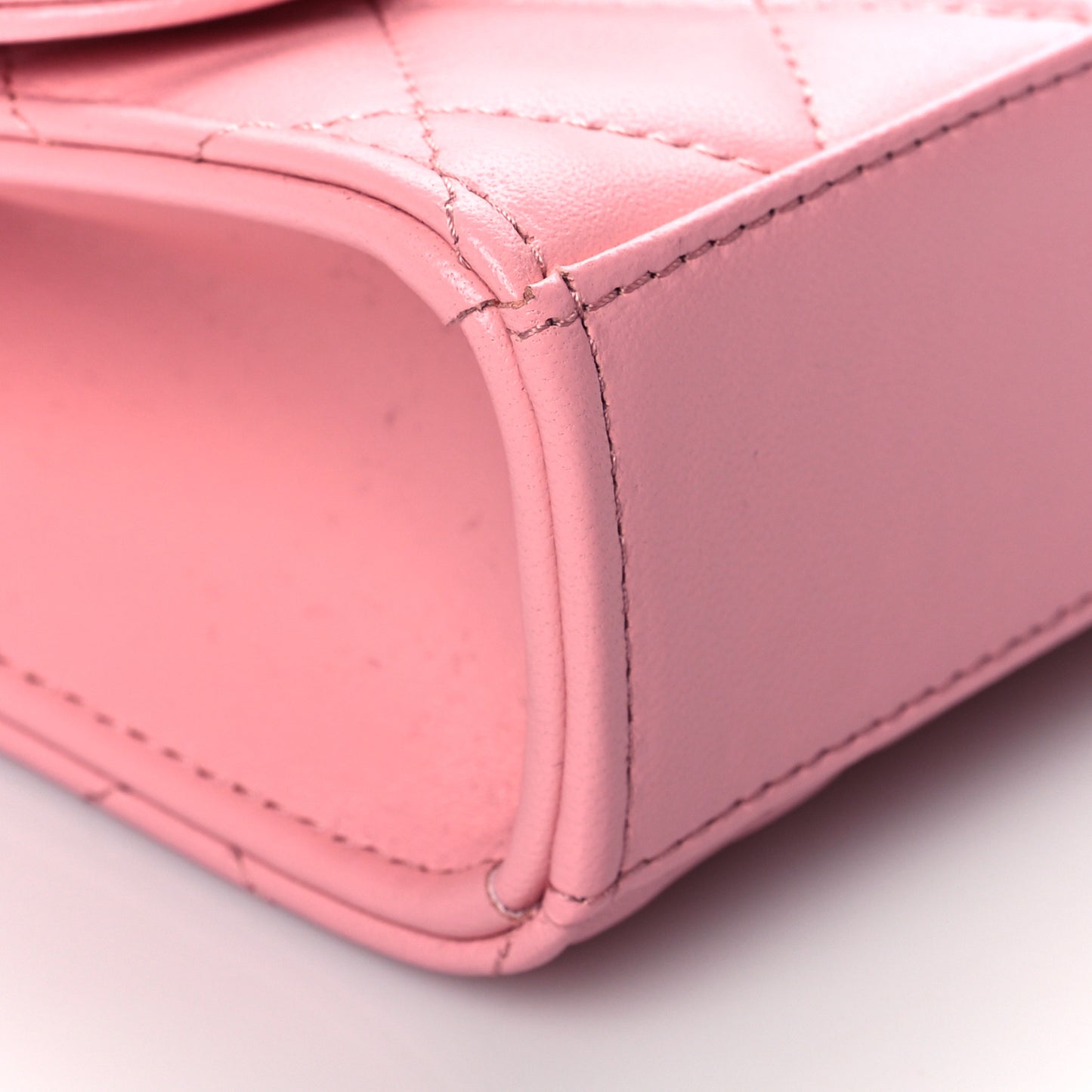 Lambskin Quilted Mini Trendy CC Clutch With Chain Pink