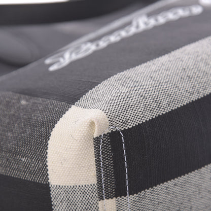 Burberry Coated Canvas Mega Check Medium Doodle Tote Black White 10 of 13