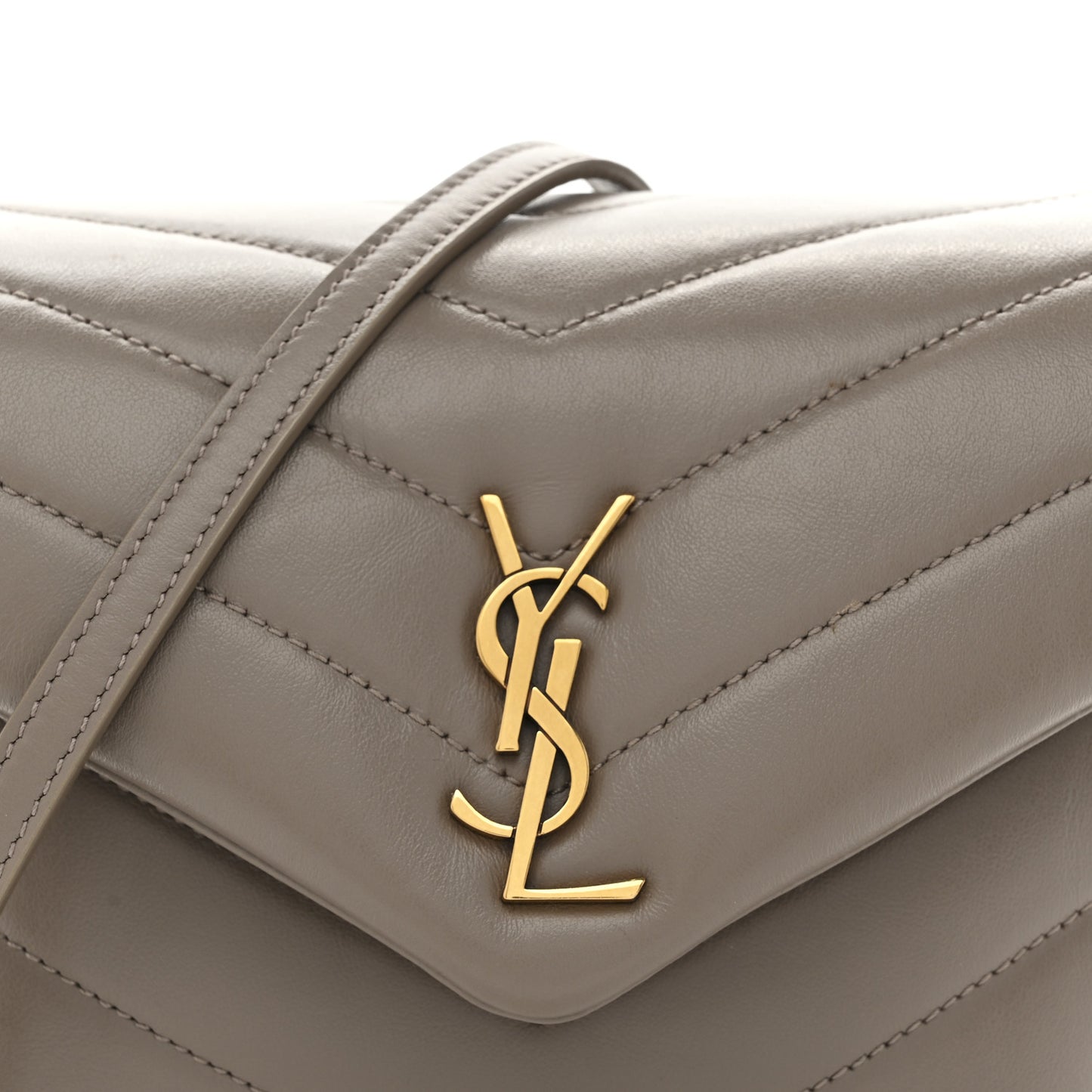 Calfskin Y Quilted Monogram Toy Loulou Crossbody Bag Greyish Brown