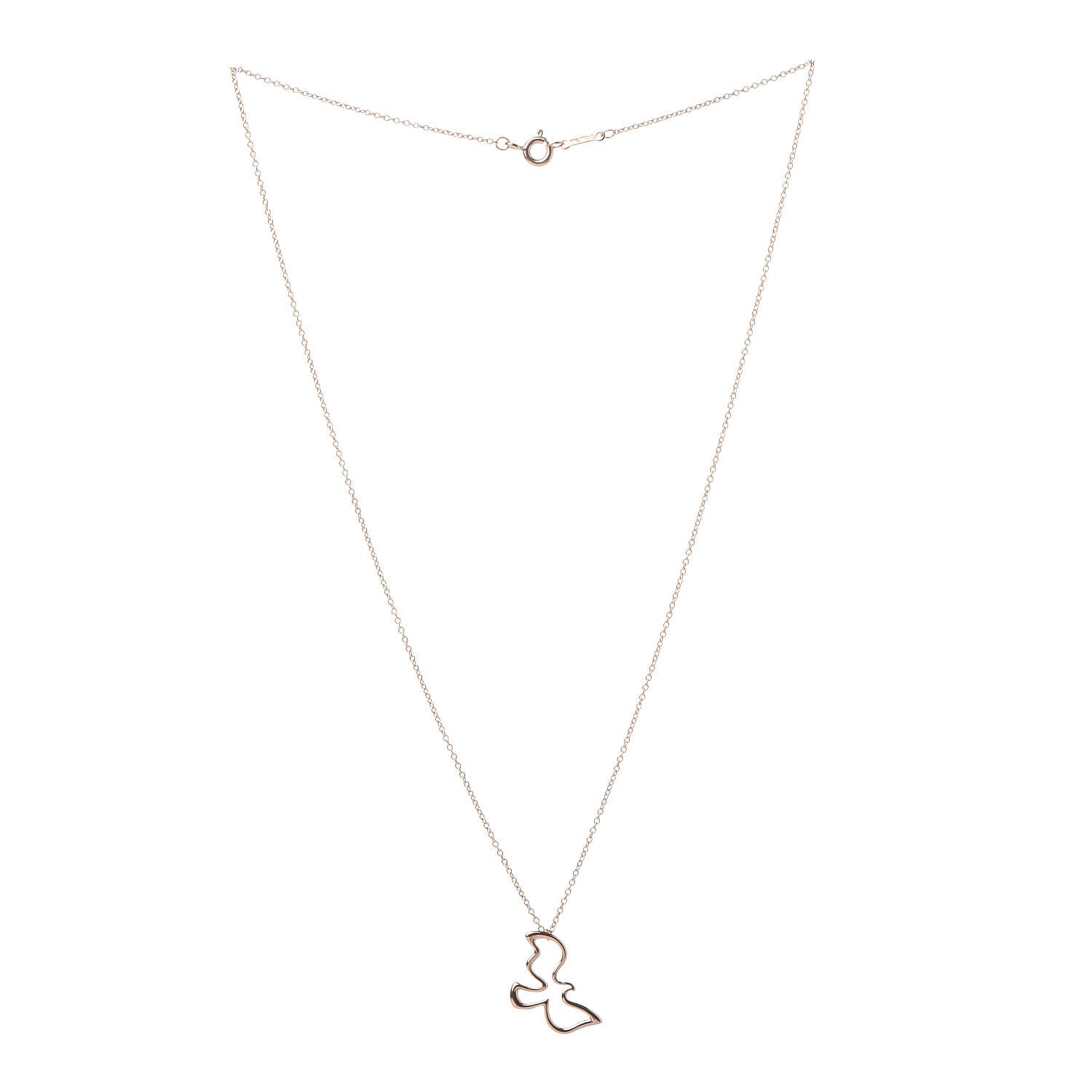 Tiffany 18K Rose Gold Paloma Picasso Dove Pendant Necklace 3 of 7