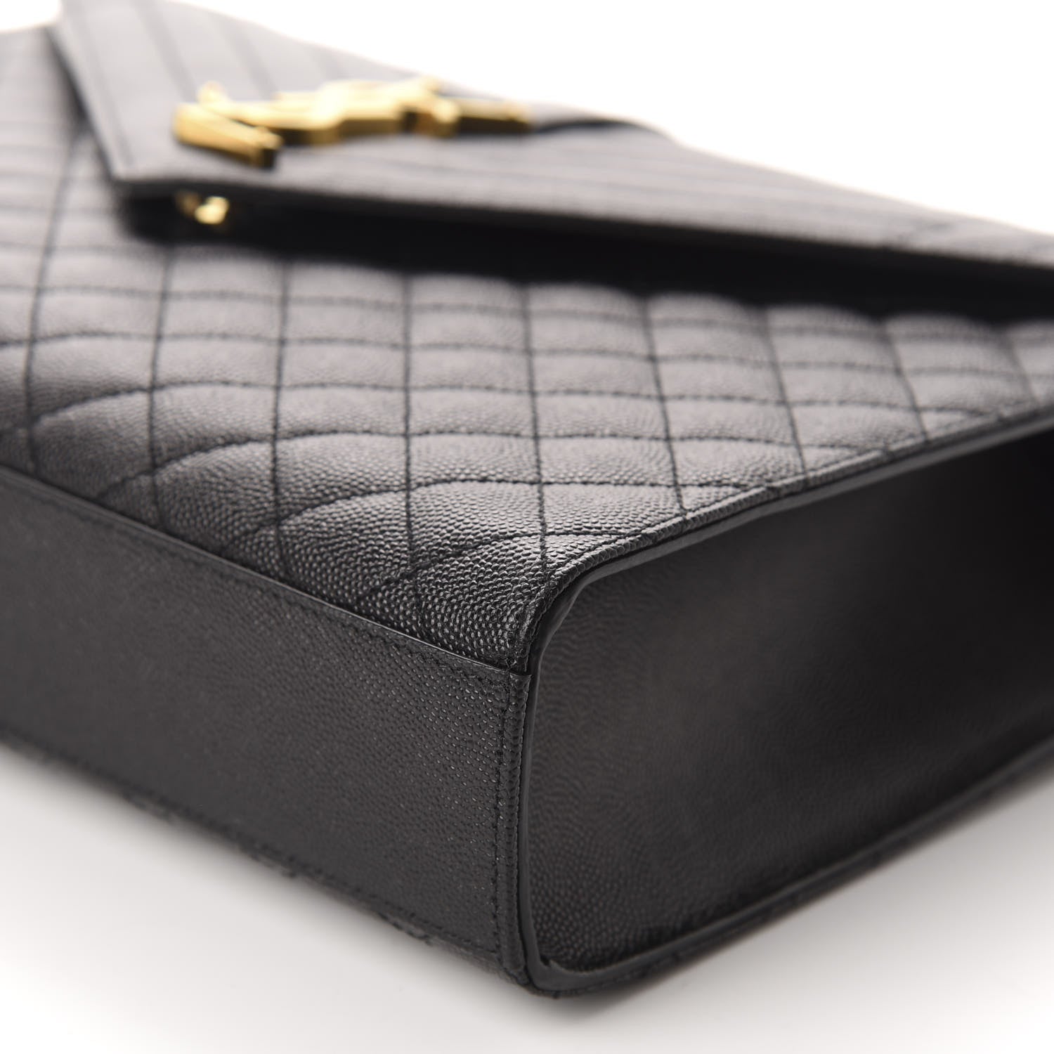 Saint Laurent Grain De Poudre Textured Mixed Matelasse Large Triquilt Monogram Satchel Black 7 of 11